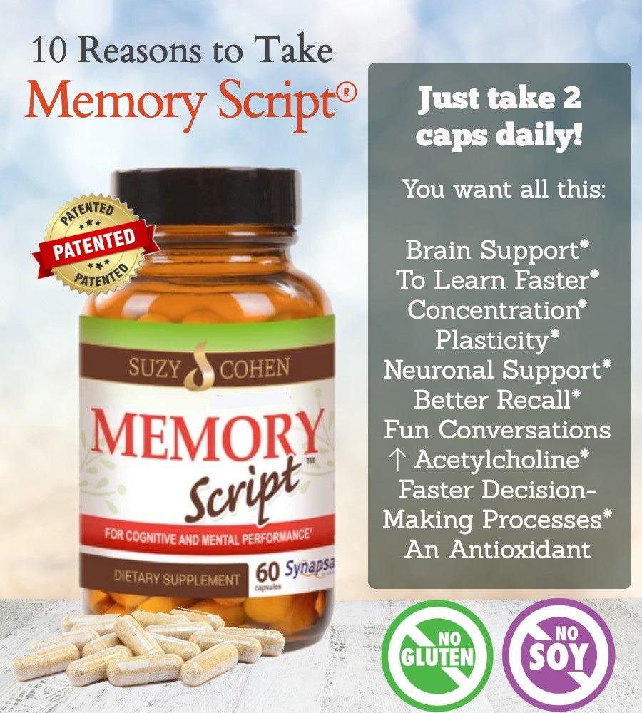 Memory Script Long Memory Script ™ | Concentration Clarity and Mood Formula - Suzy Cohen